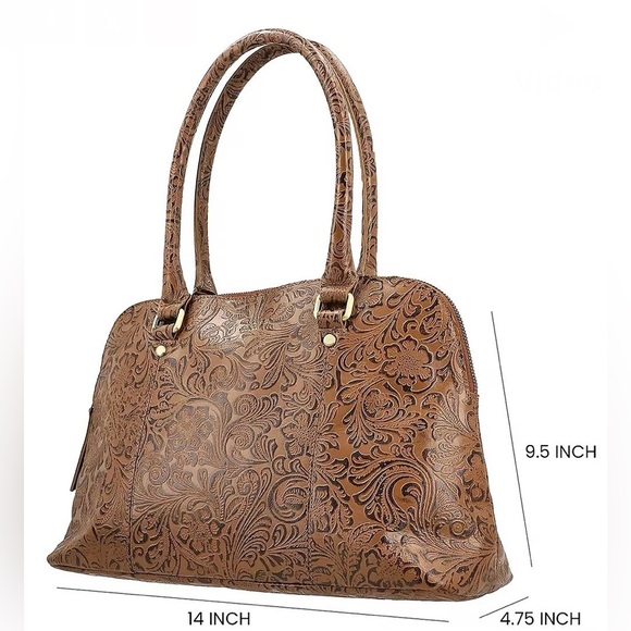 🟪 Assots London Floral Embossed Shoulder Bag - Picture 2 of 6